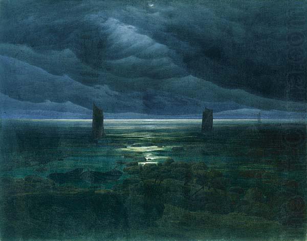 Caspar David Friedrich Seashore by Moonlight china oil painting image